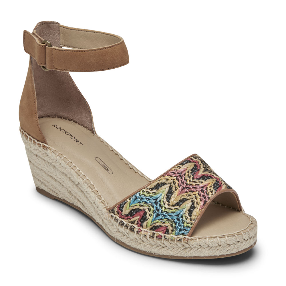 Rockport Sandaler Dame Multicolor - Marah Woven Ankle Strap - WEGY60215